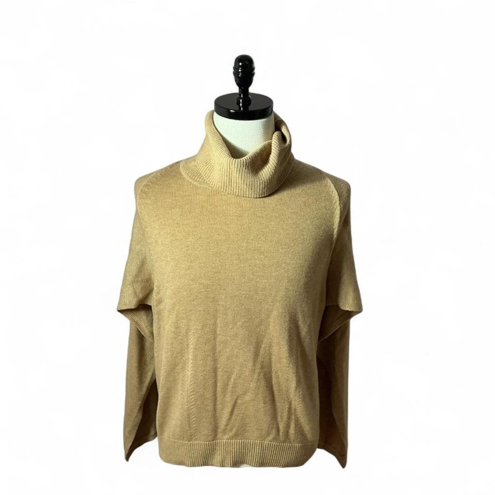 Banana Republic Turtleneck Sweater Tan Neutral Tunic‎ Cozy Pullover Womens